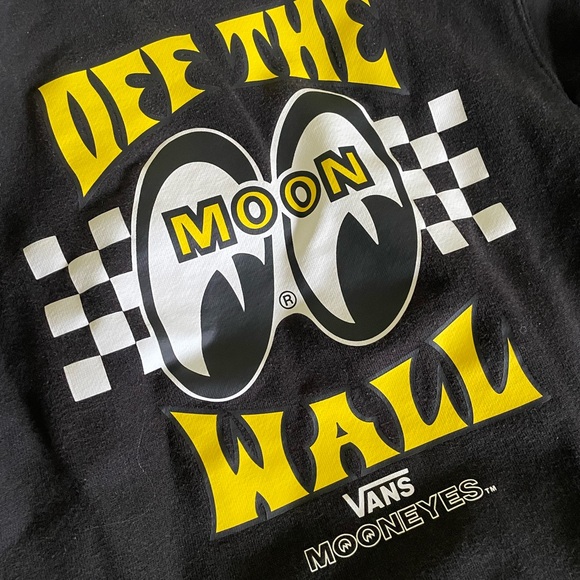 Vans Kids Black Hoodie with Yellow Graphic Mooneyes Collab - Picture 3 of 5